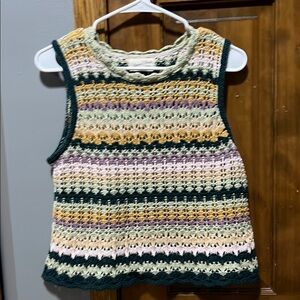 *Multicolor Crochet Tank Top